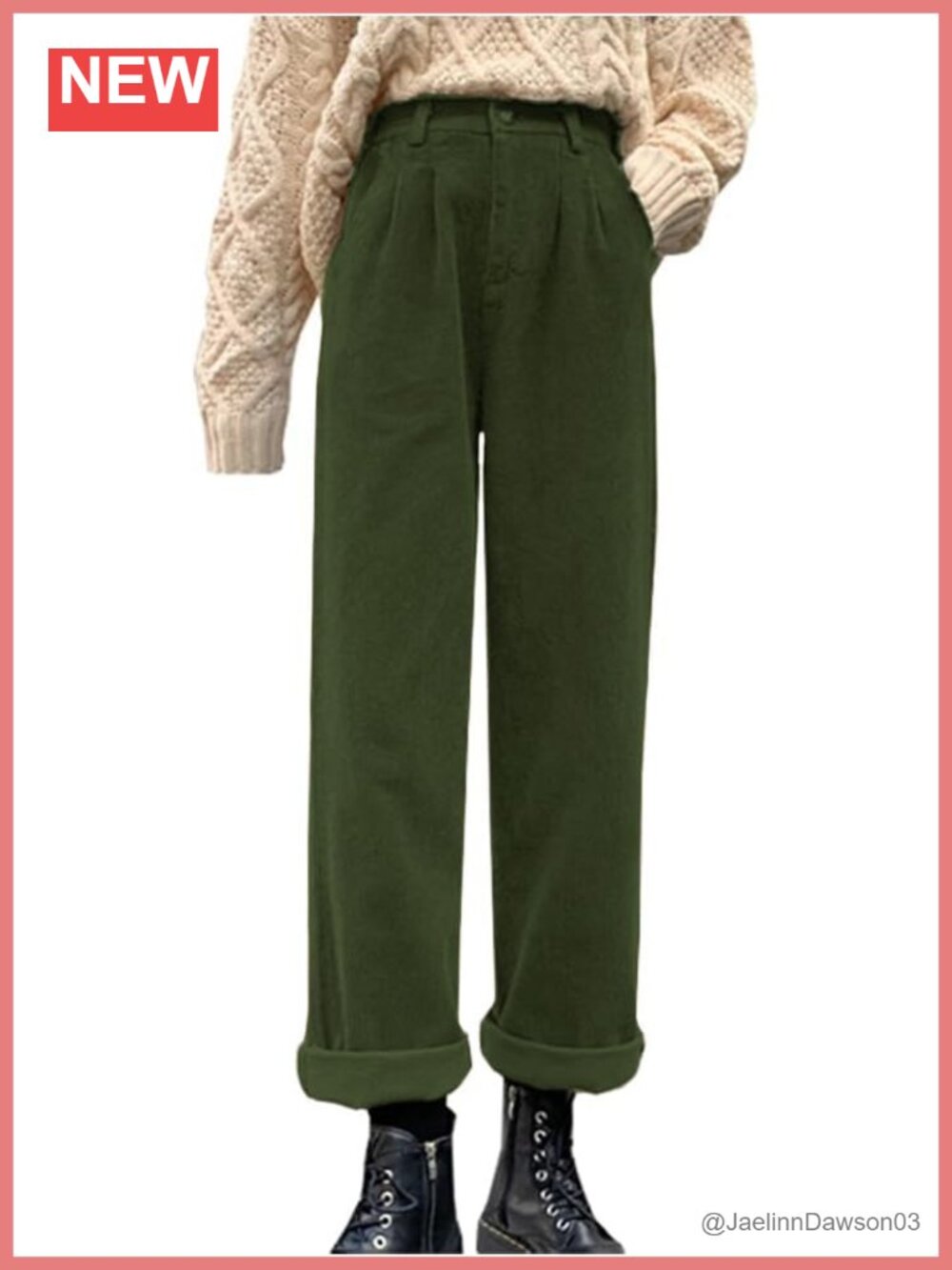 Vintage High Waisted Straight Leg Corduroy Pants Trousers Women's